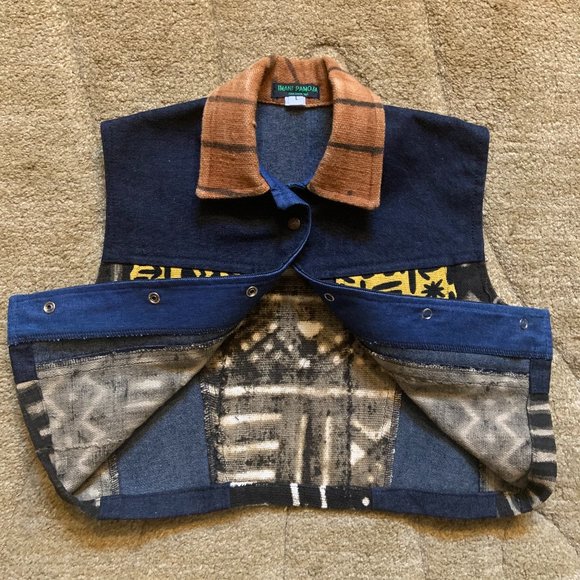 NWOT - Denim And Mudcloth Unisex Vest - Picture 3 of 4